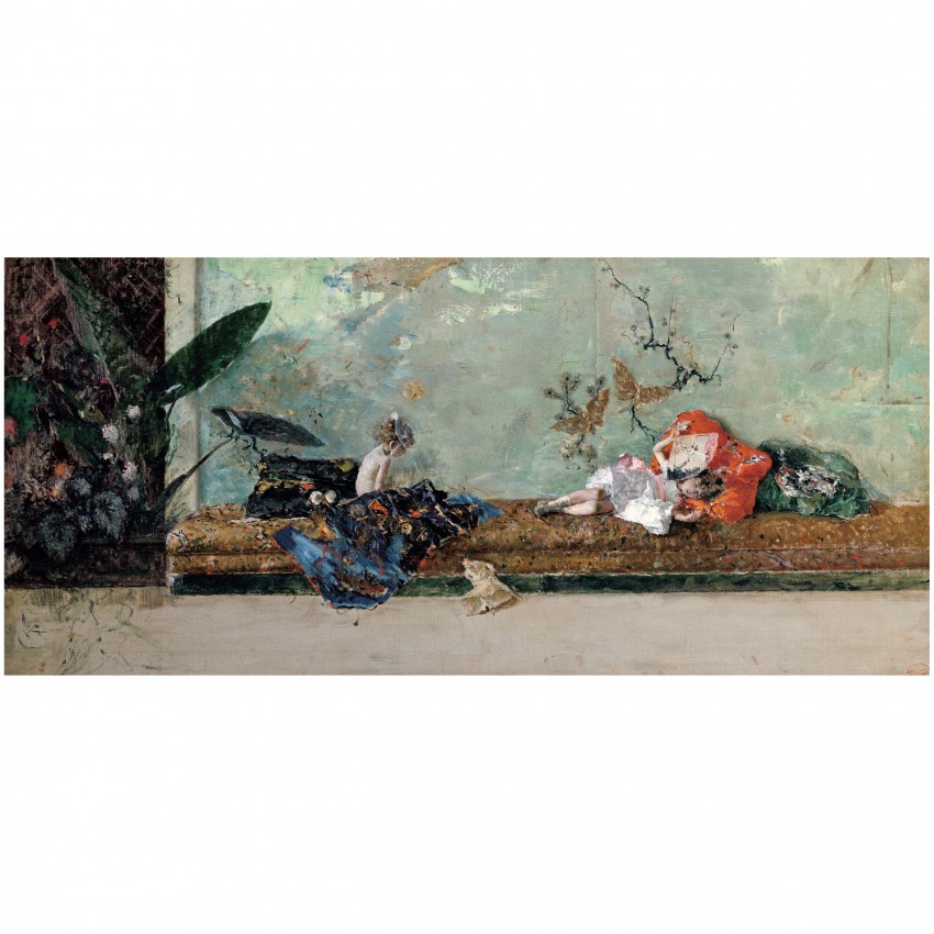 Cartel "Los hijos del pintor en el salón japonés"                                                                              